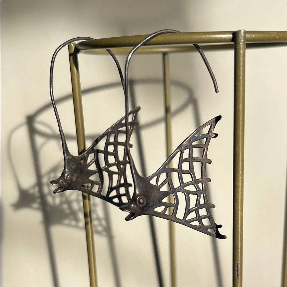 Unique Fish-Shaped Metal Earrings